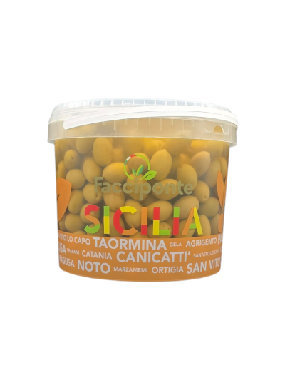 Olive Verdi Intere Mammouth Salamoia Secchio Kg. 5,5 Facciponte